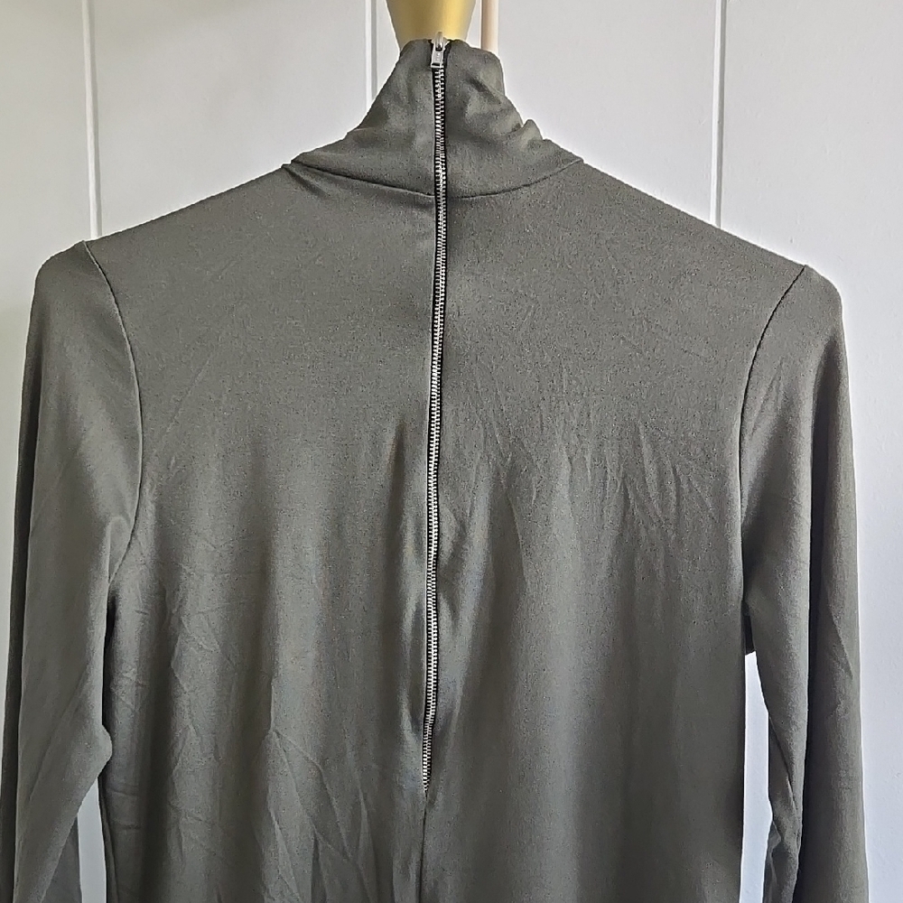 BUMPSUIT Elegant Olive Green Turtleneck Maternity Dress Size L - Picture 7 of 11